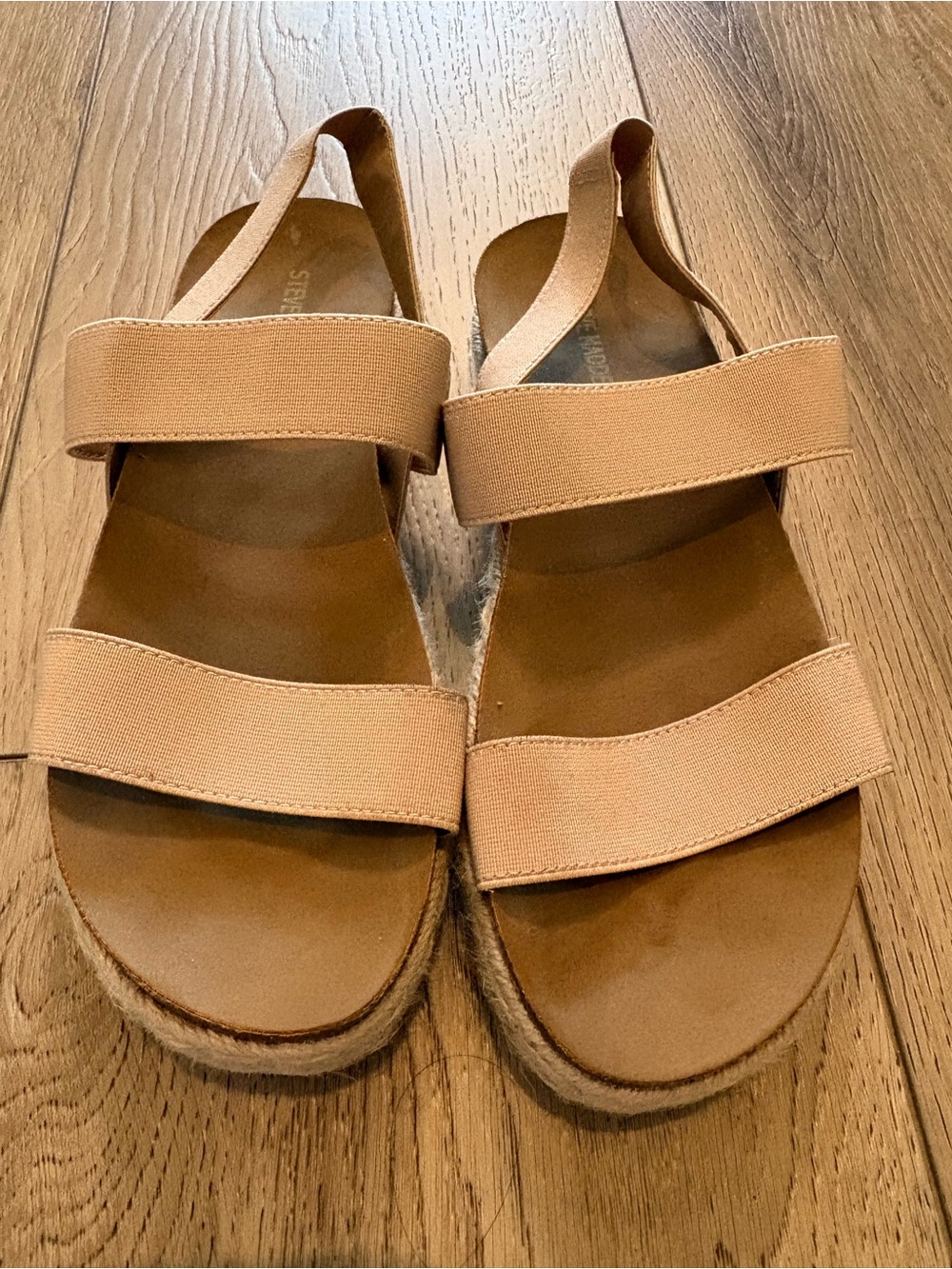 Steve Madden Tan Elastic Slingback Espadrille Sandals